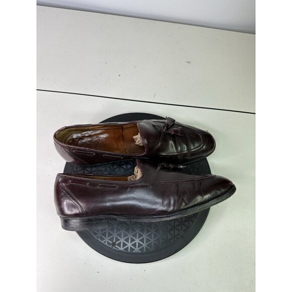 Church's Burgundy Leather Tasselled Shoes Loafers Mens 10.5 US - Picture 4 of 13